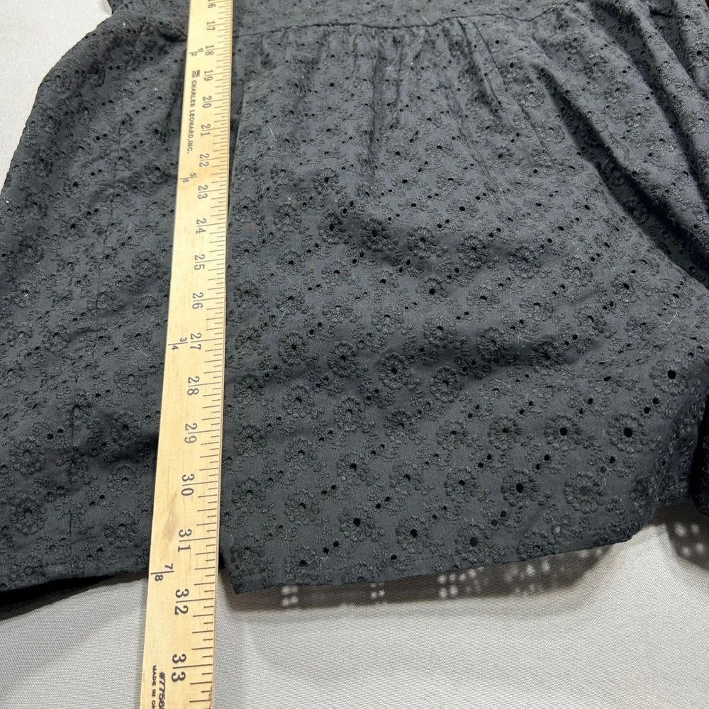 Nordstrom Rack Romper Womens 9‎ Black Eyelet Ruffle Boho Cottagecore